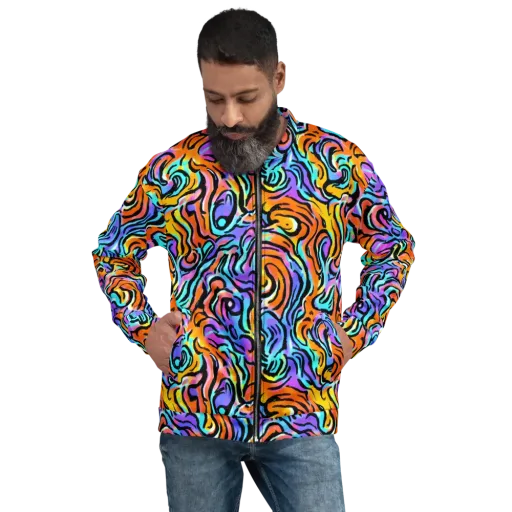 Hypercolor Waves on a Bomber Jacket