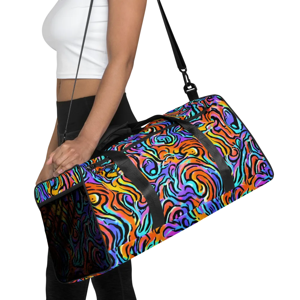 Hypercolor Waves on Duffle Bag — Front