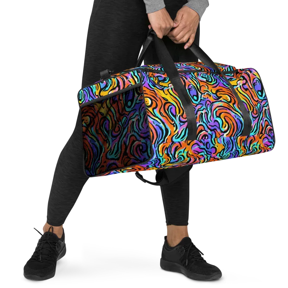 Hypercolor Waves on Duffle Bag — Right Front