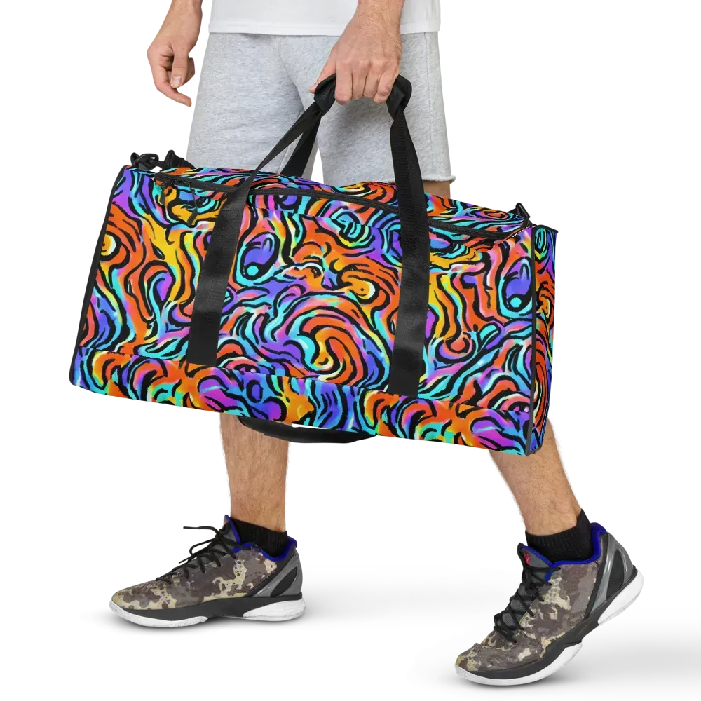 Hypercolor Waves on Duffle Bag — Front