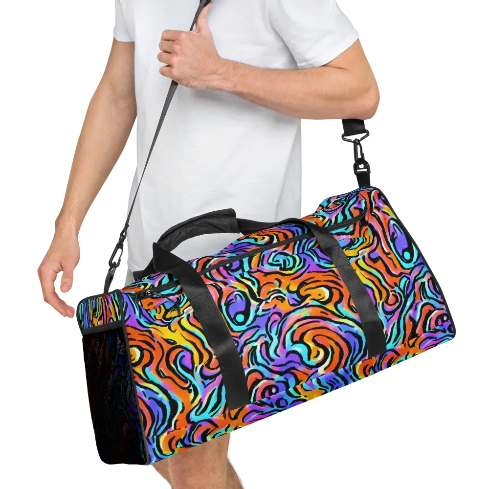 Hypercolor Waves on Duffle Bag — Right Front