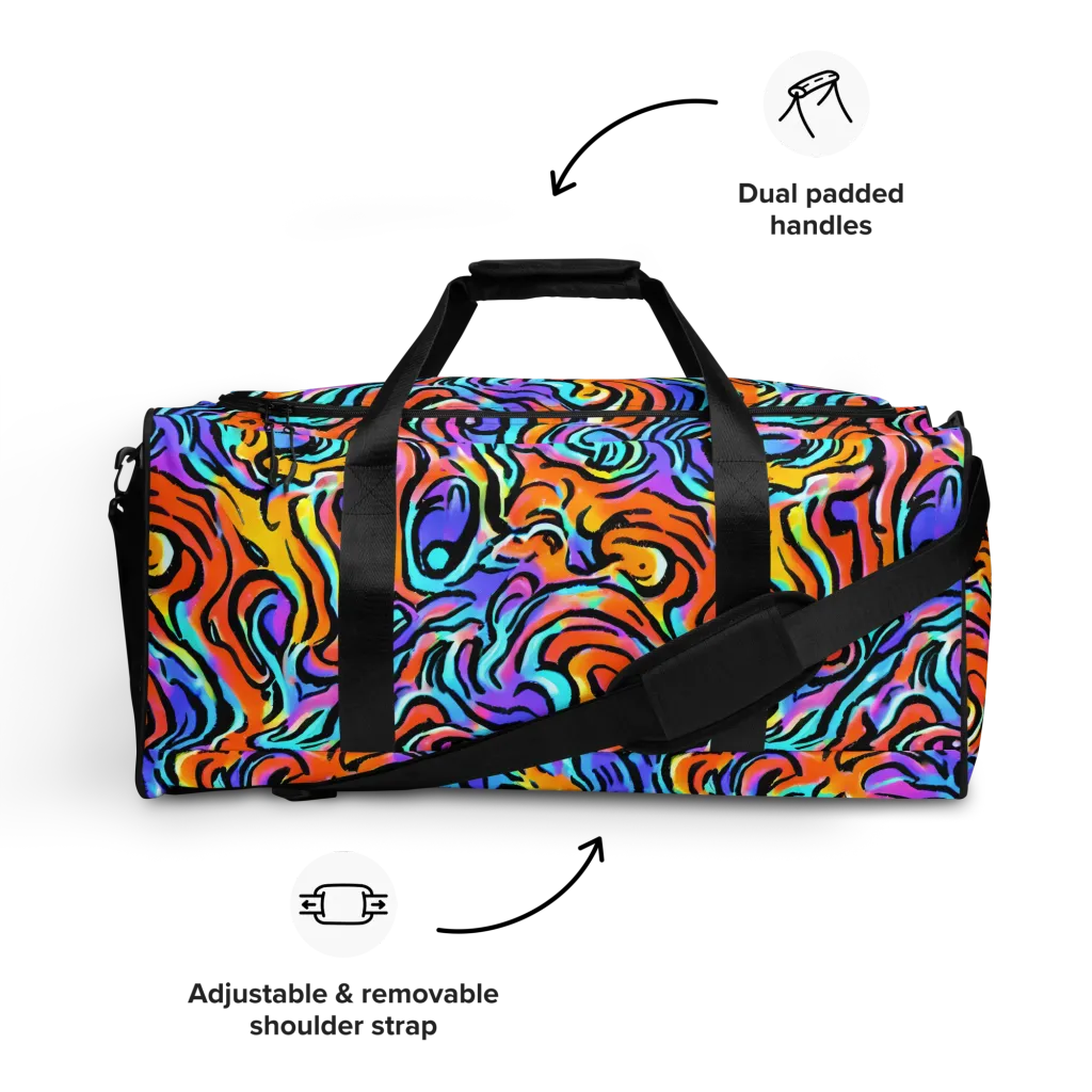 Hypercolor Waves on Duffle Bag — Front