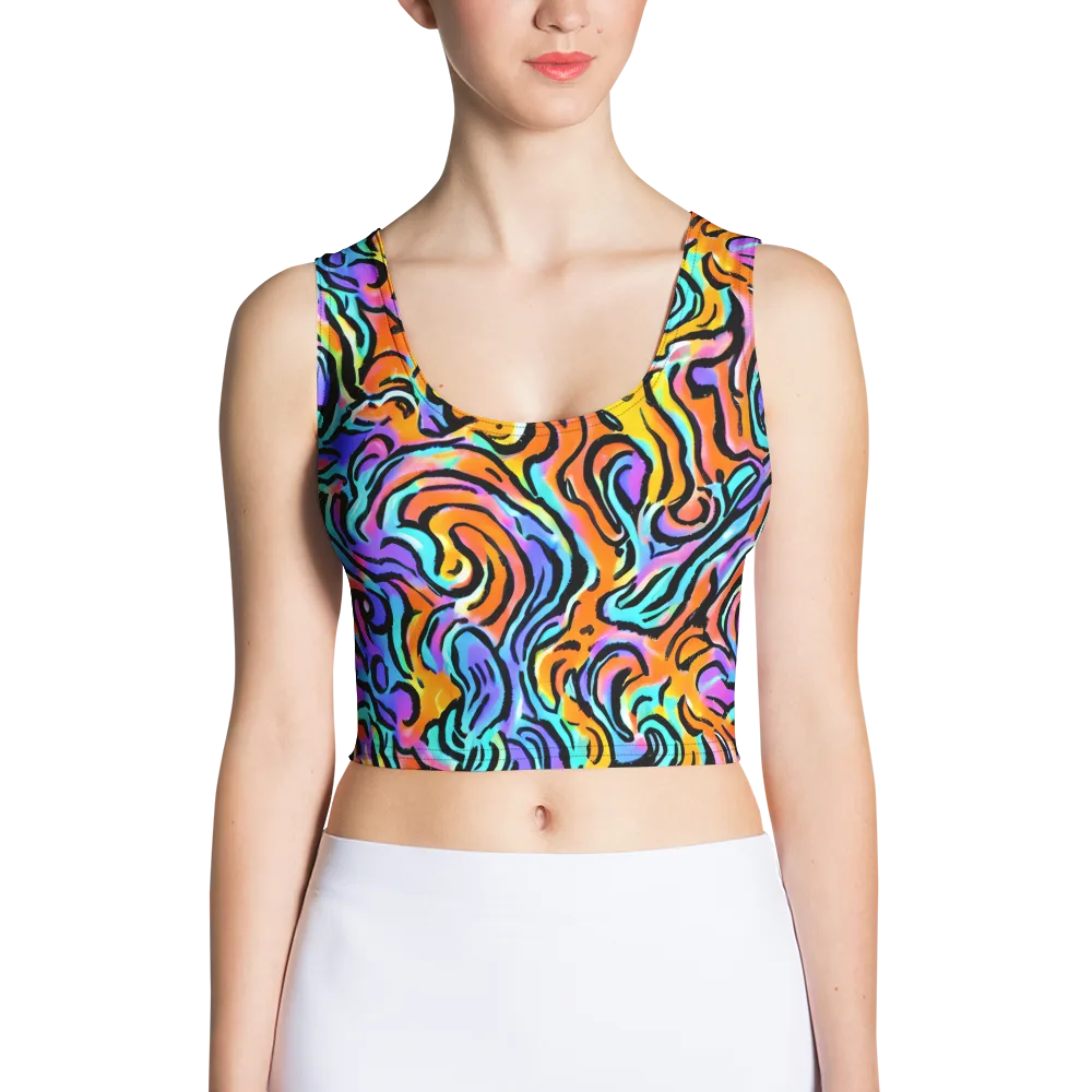 Hypercolor Waves on Crop Top — Front