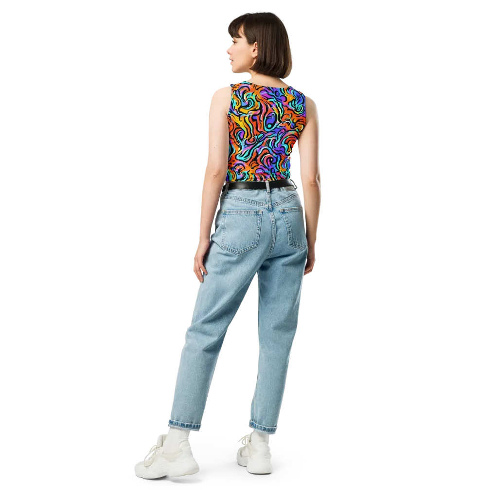 Hypercolor Waves on Crop Top — Back