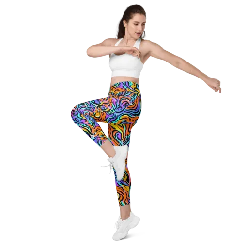 Hypercolor Waves on a Leggings with Pockets