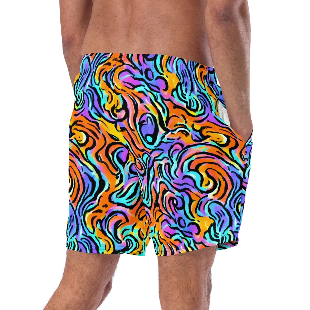Hypercolor Waves on Swim Trunks — Right Back