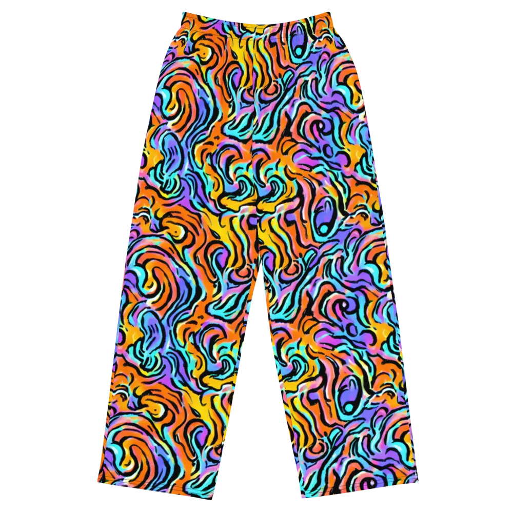 Hypercolor Waves on Wide-Leg Pants — Front
