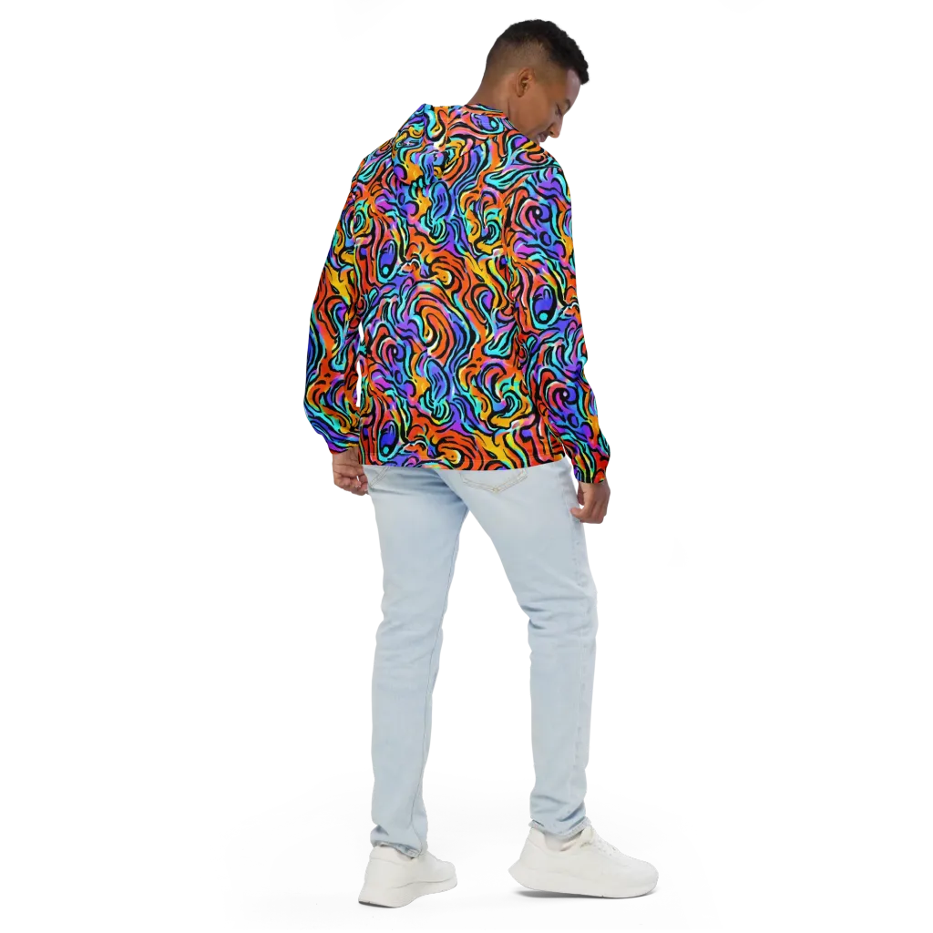 Hypercolor Waves on Men's Windbreaker — Back