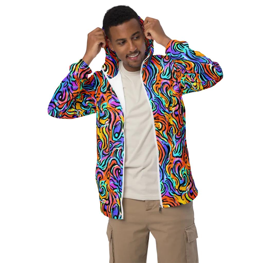 Hypercolor Waves on Men's Windbreaker — Front