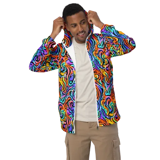 Hypercolor Waves on a Men's Windbreaker