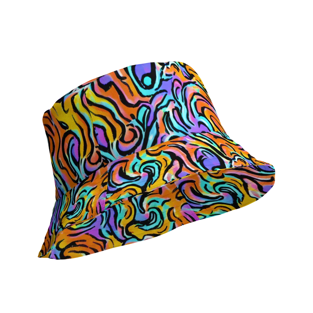 Hypercolor Waves on Reversible Bucket Hat — Product details Outside