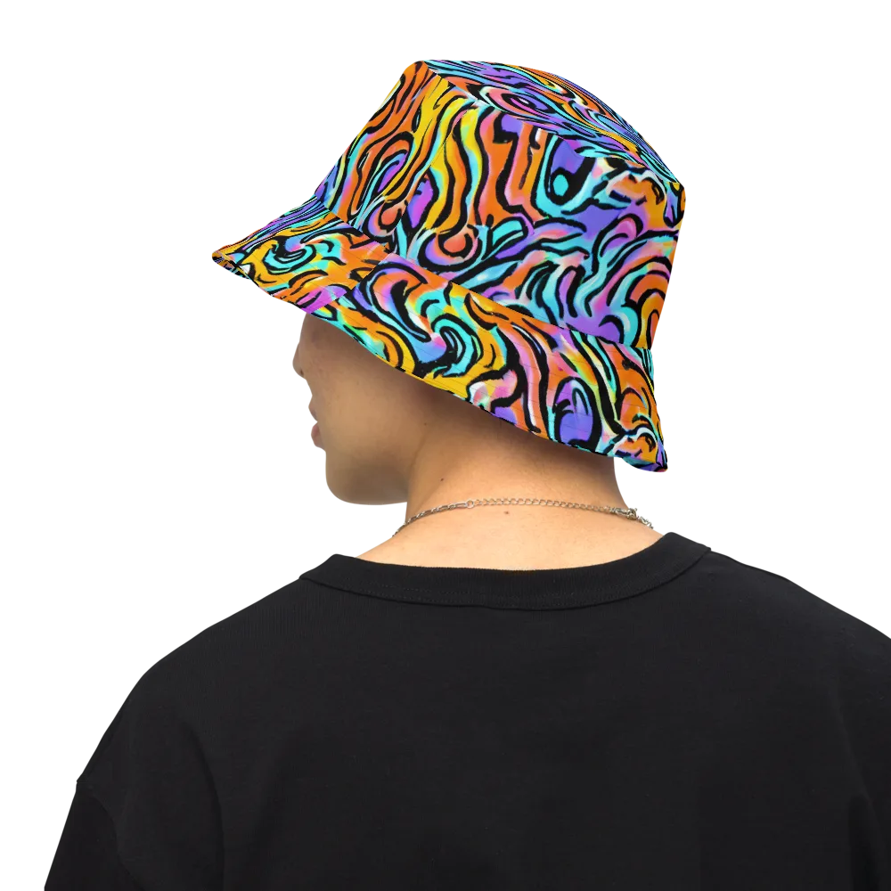 Hypercolor Waves on Reversible Bucket Hat — Back Inside