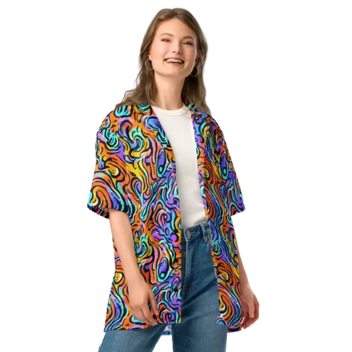 Hypercolor Waves on a Button Shirt