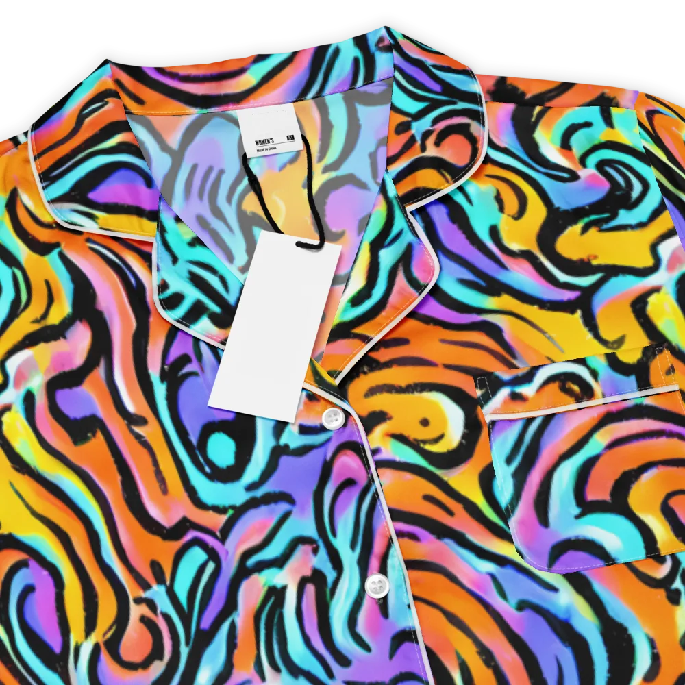 Hypercolor Waves on Women's Short Sleeve Pajama Top — Product details