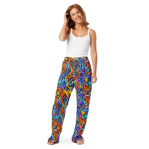 Hypercolor Waves on a Women's Pajama Pants