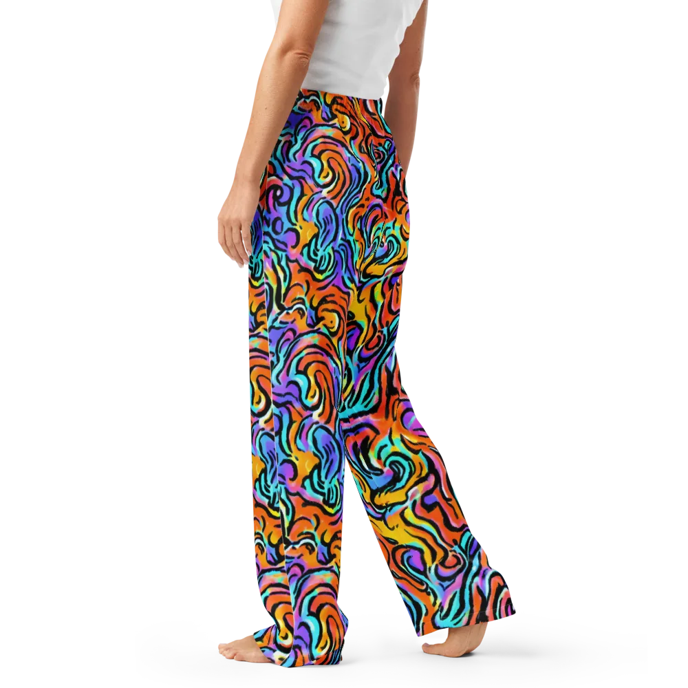 Hypercolor Waves on Women's Pajama Pants — Left