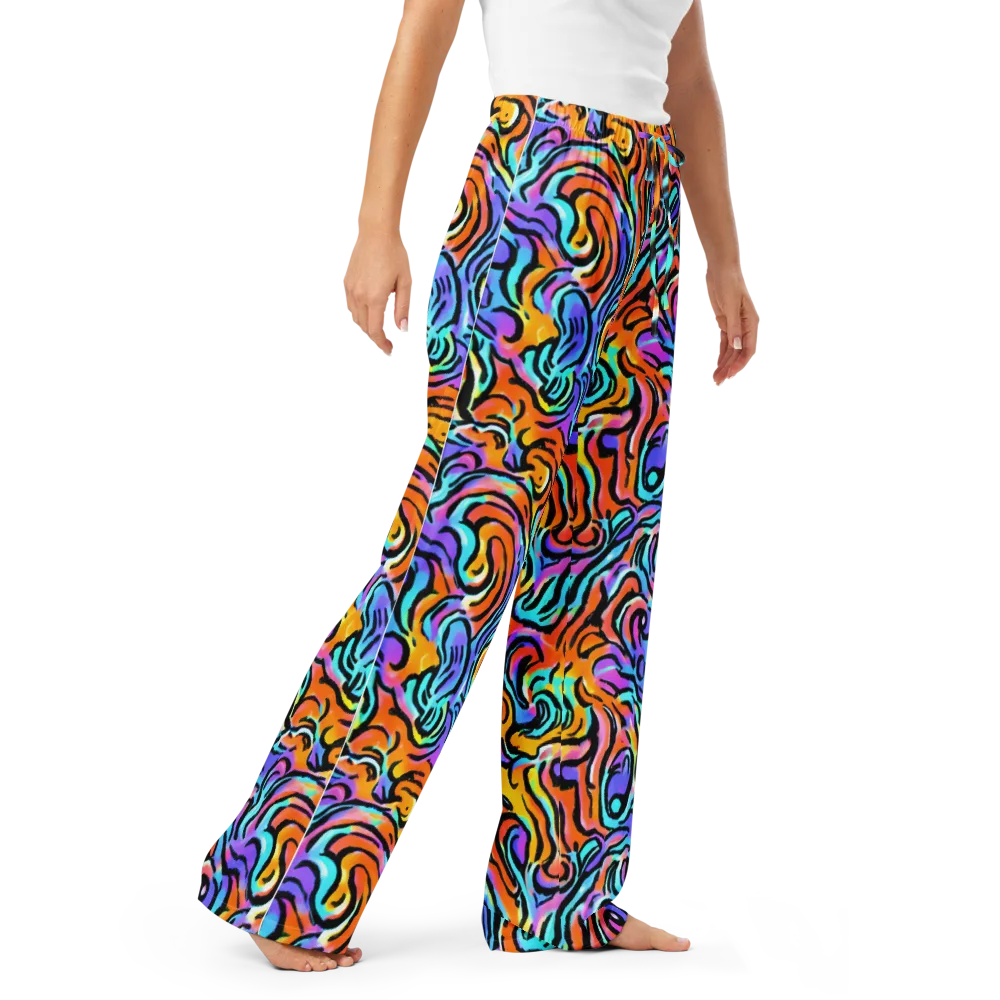 Hypercolor Waves on Women's Pajama Pants — Right Front