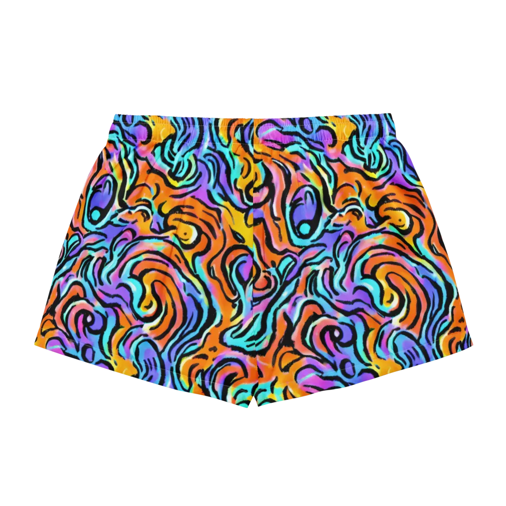 Hypercolor Waves on Women's Pajama Shorts — Back