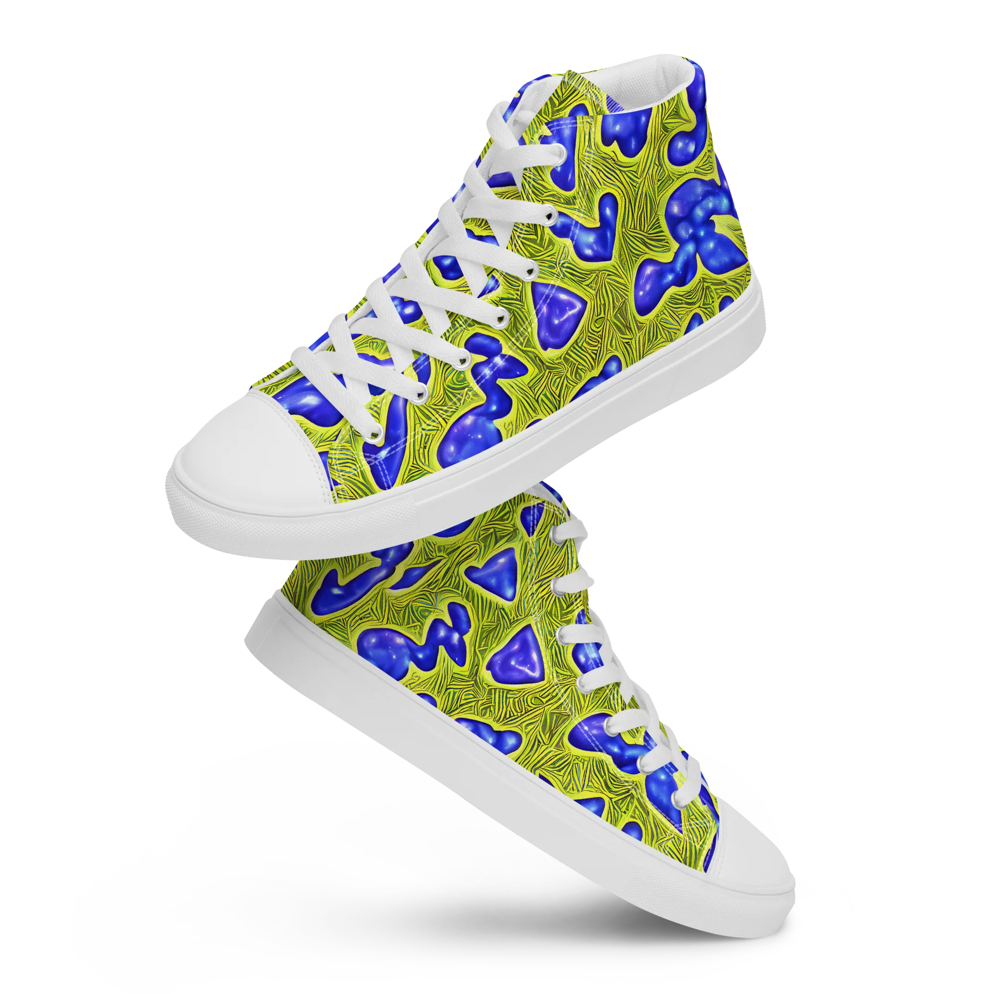 Blue Matter on Women's High Top Canvas Shoes — Front