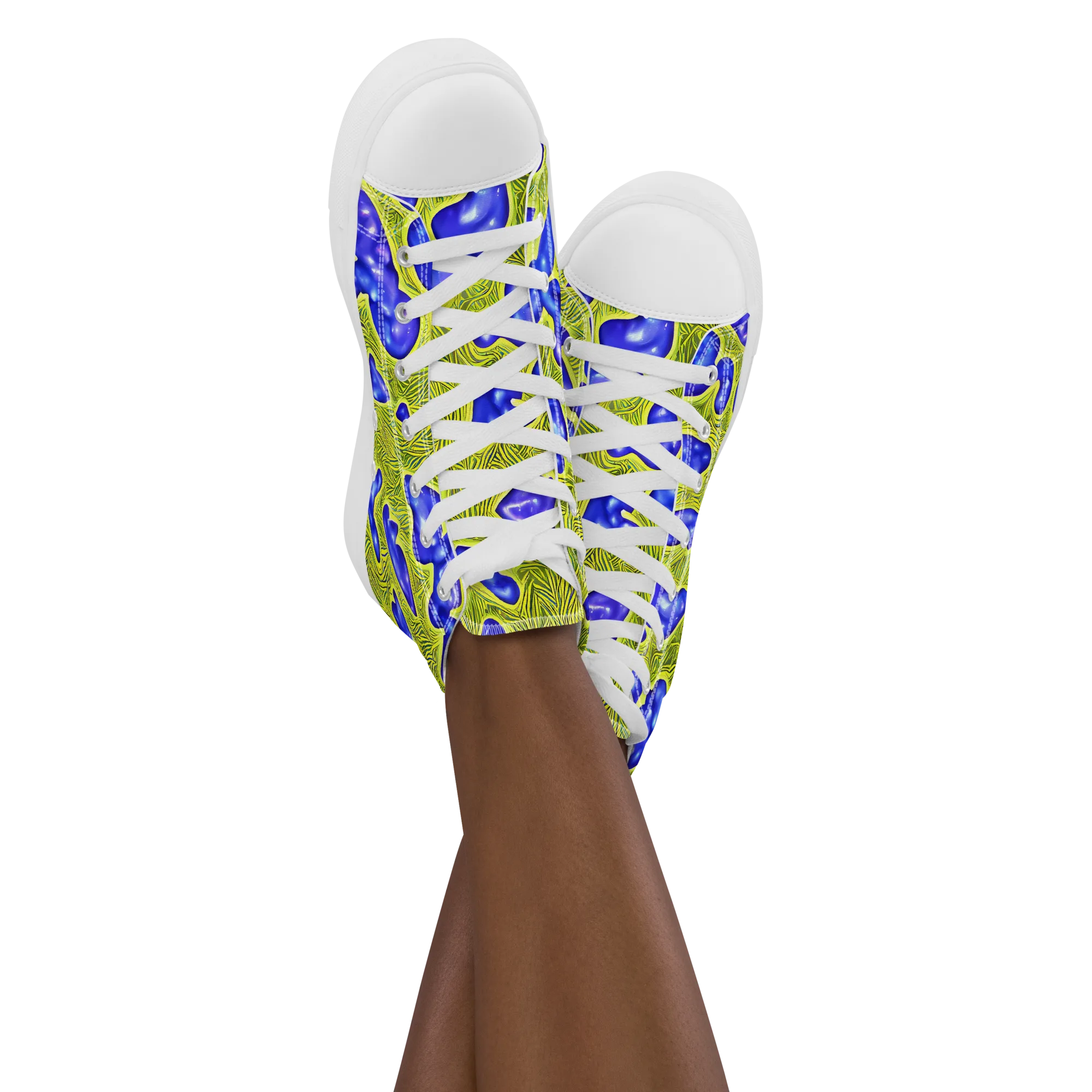 Blue Matter on Women's High Top Canvas Shoes — Front
