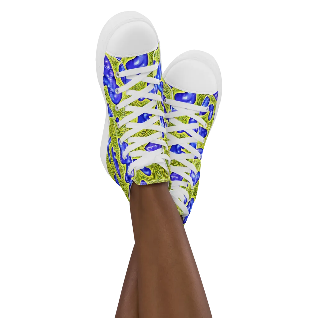 Blue Matter on Women's High Top Canvas Shoes — Front