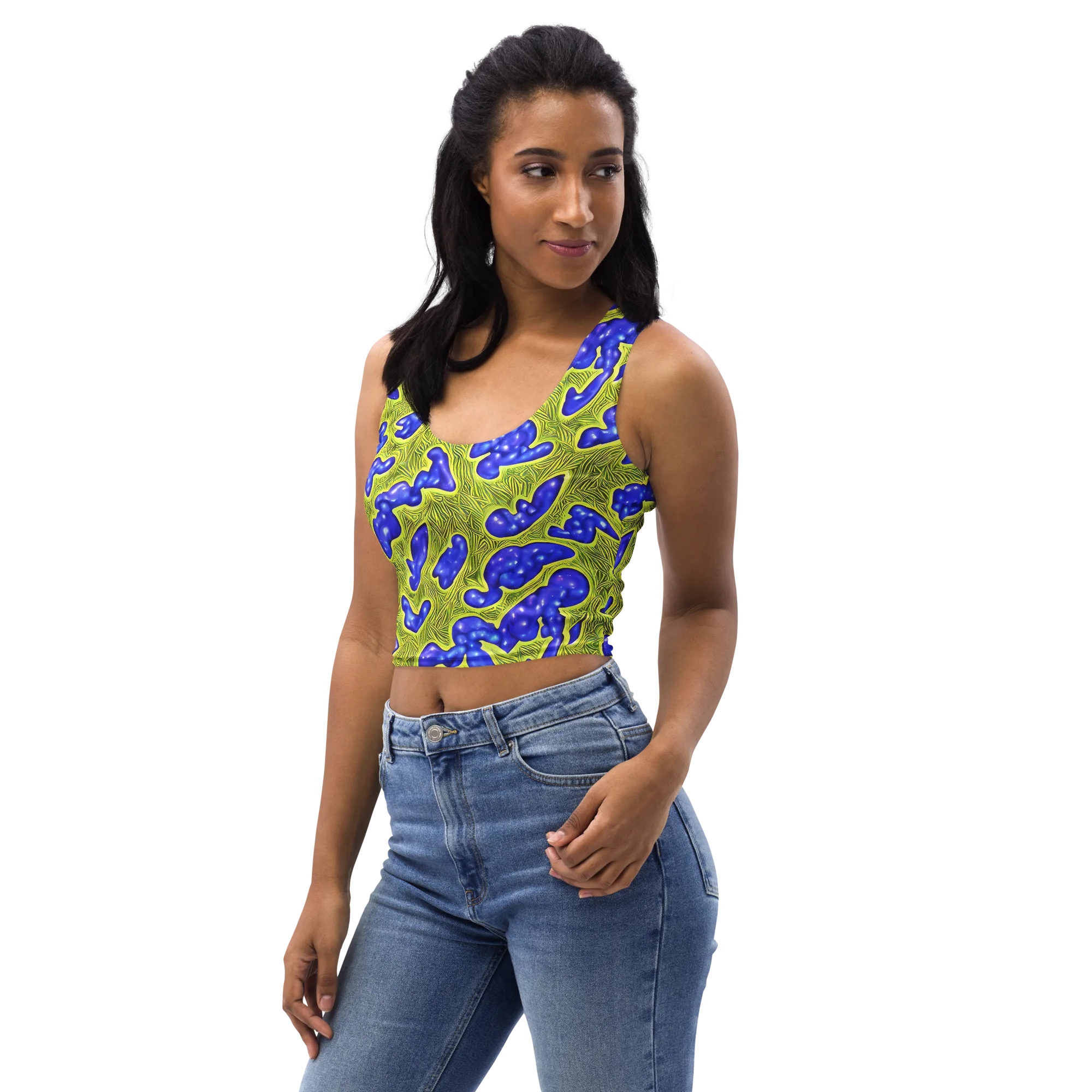 Blue Matter on Crop Top — Left Front