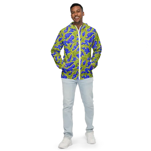 Blue Matter on a Men's Windbreaker