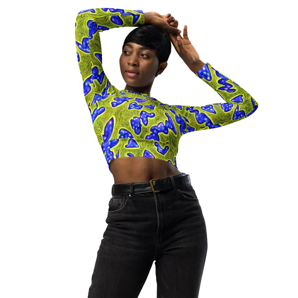 Blue Matter on Long Sleeve Crop Top — Front