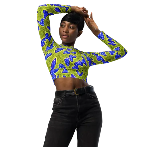 Blue Matter on a Long Sleeve Crop Top