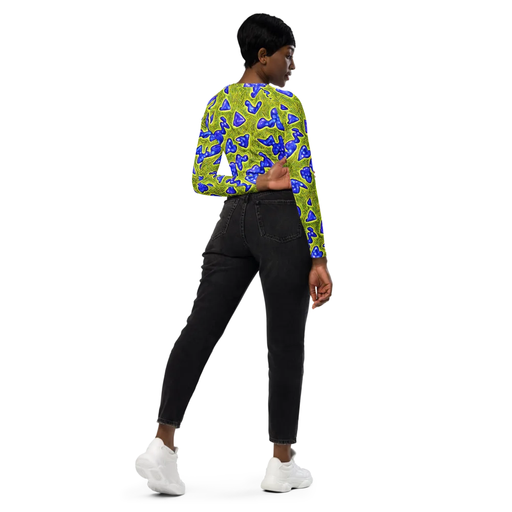 Blue Matter on Long Sleeve Crop Top — Right Back