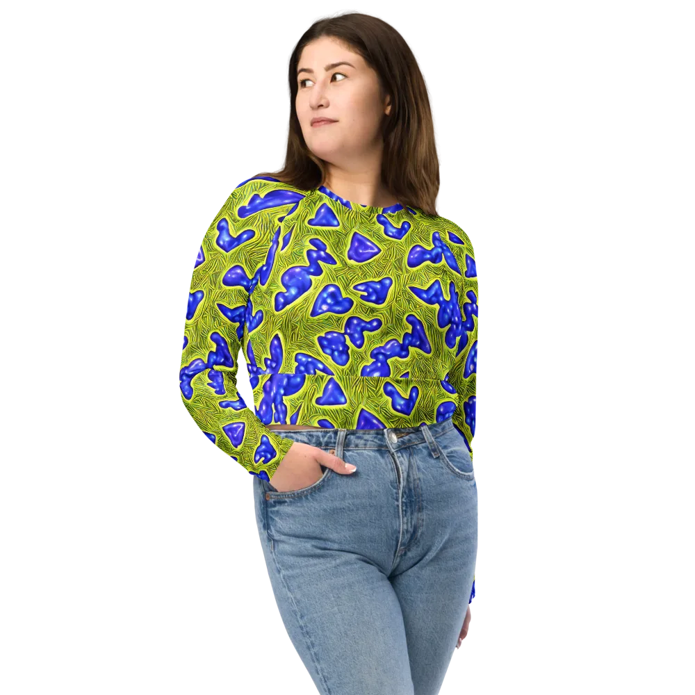 Blue Matter on Long Sleeve Crop Top — Front
