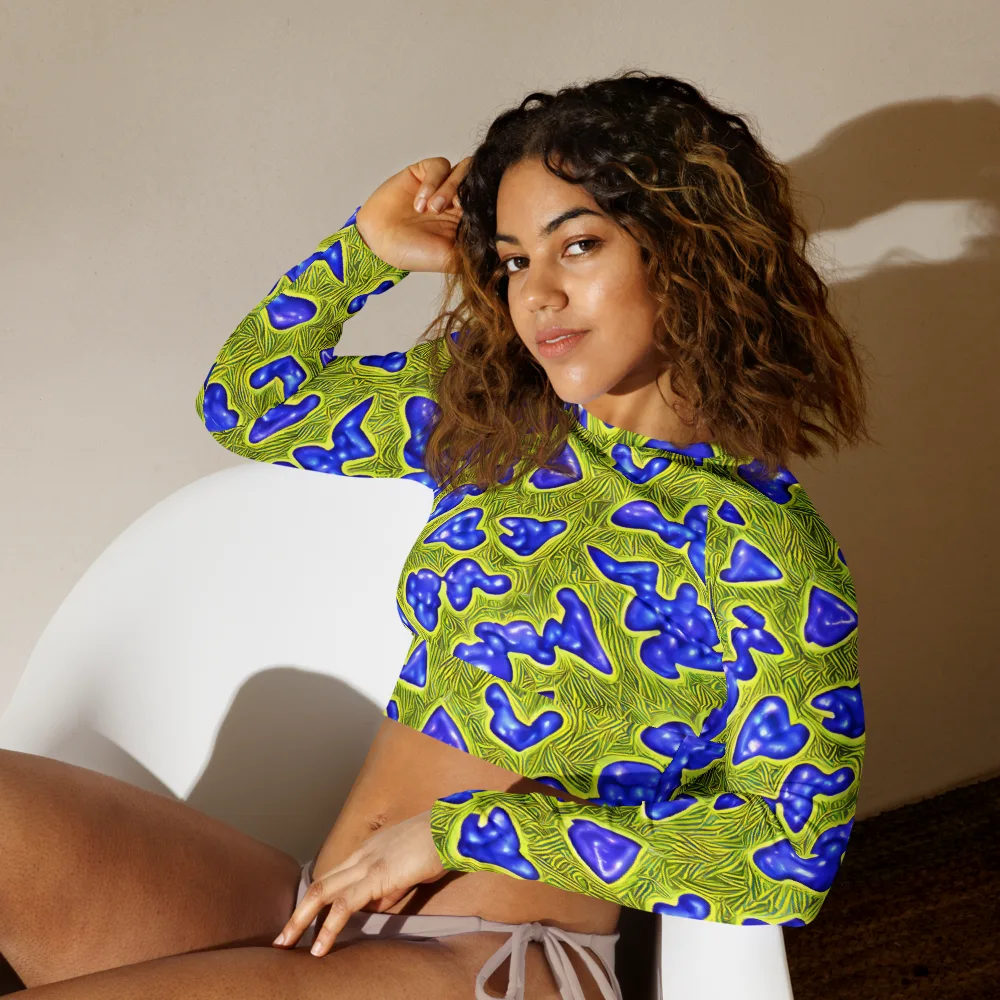 Blue Matter on Long Sleeve Crop Top — Left Front