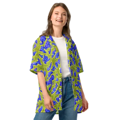 Blue Matter on a Button Shirt
