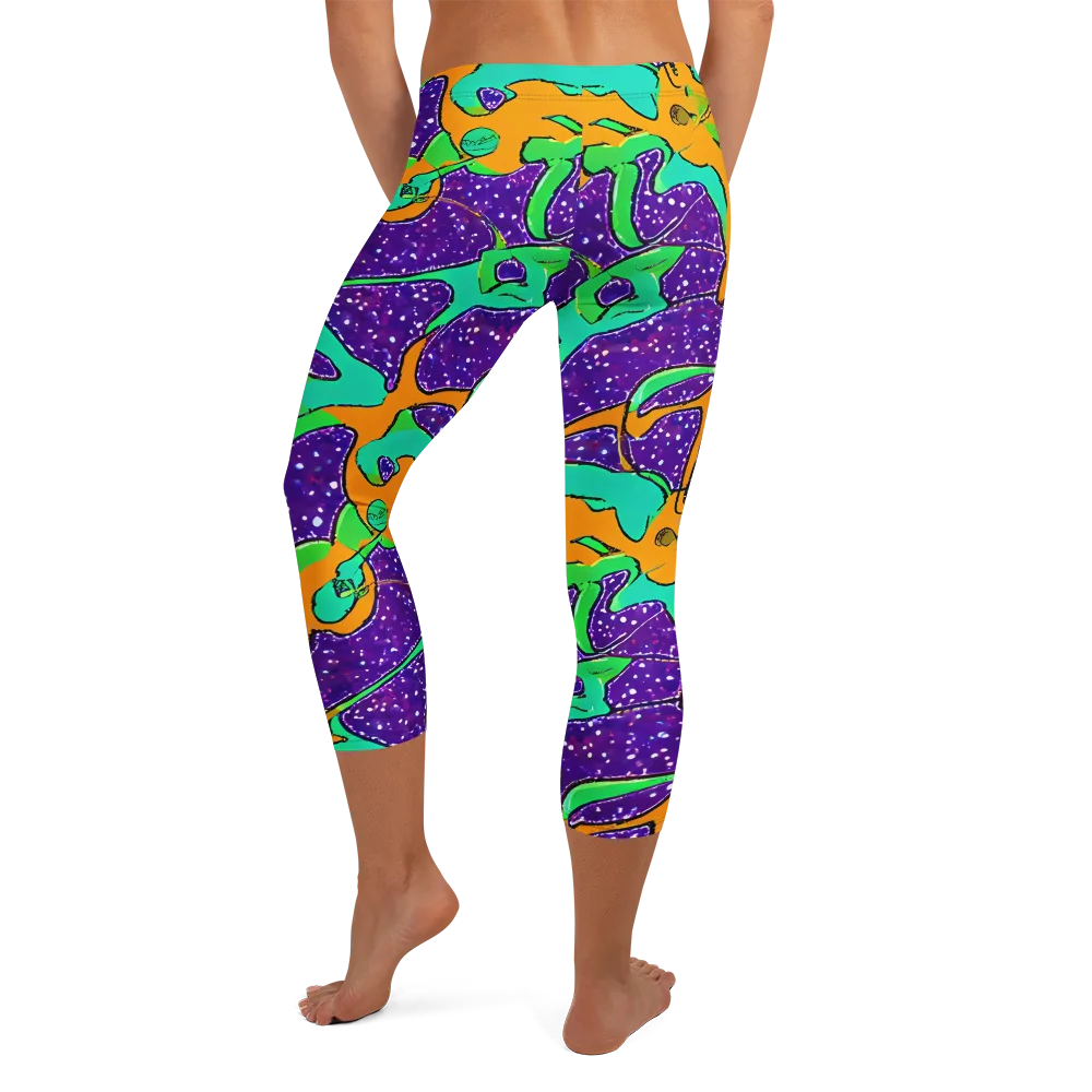 Orchid Aftershock on Capri Leggings — Back