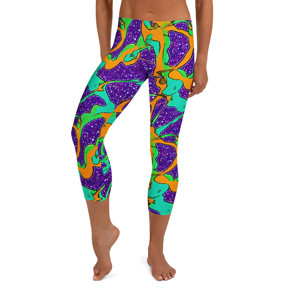 Orchid Aftershock on Capri Leggings — Front