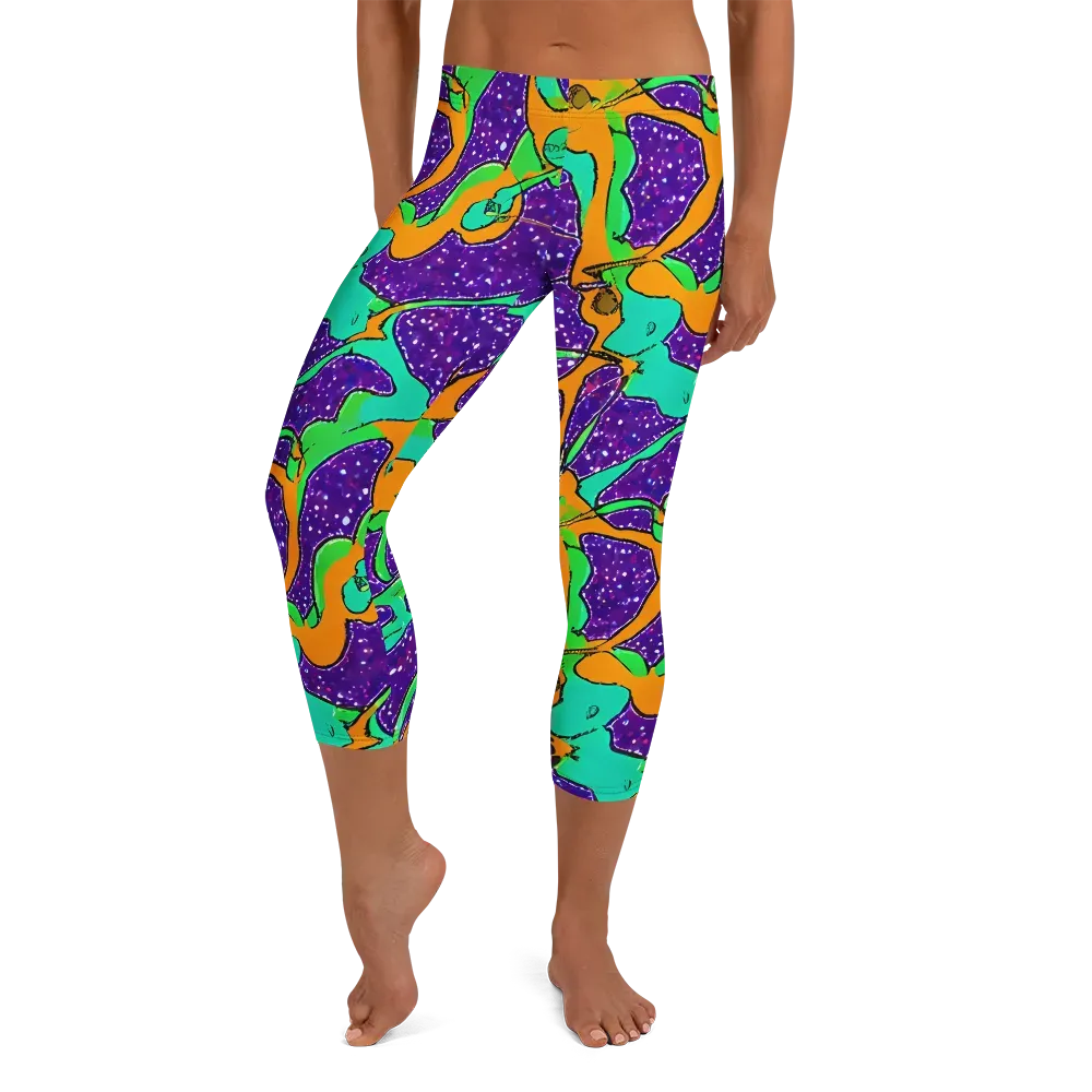 Orchid Aftershock on Capri Leggings — Front