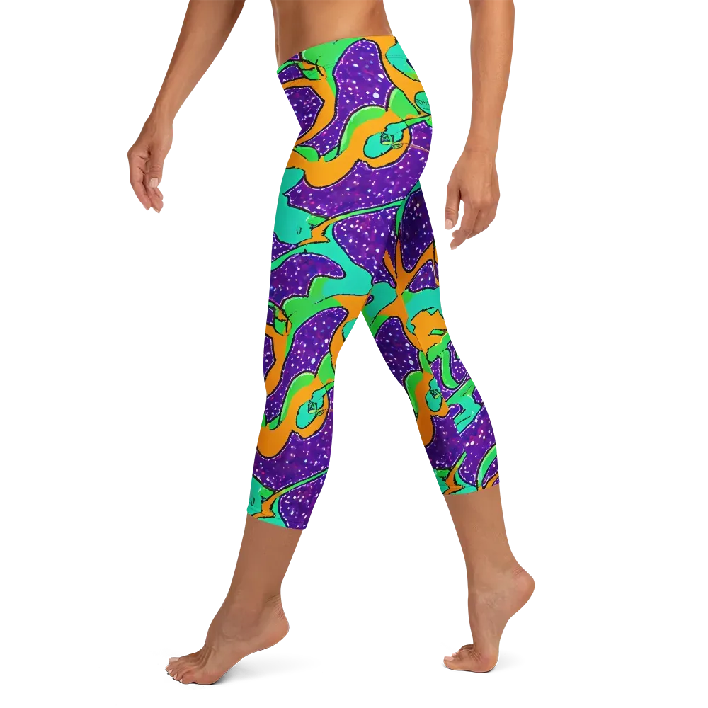 Orchid Aftershock on Capri Leggings — Left