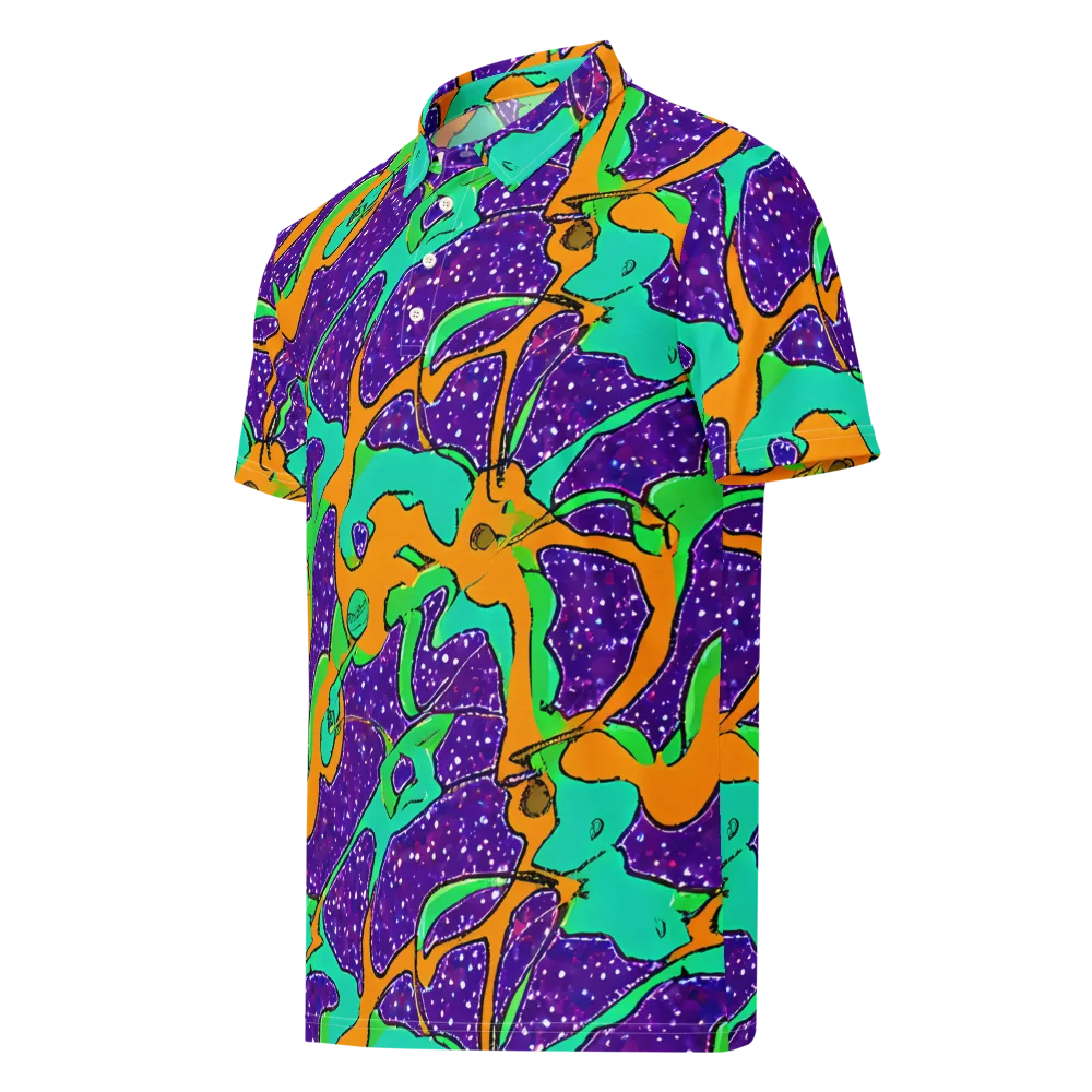 Orchid Aftershock on Men's Slim Fit Polo Shirt — Left Front