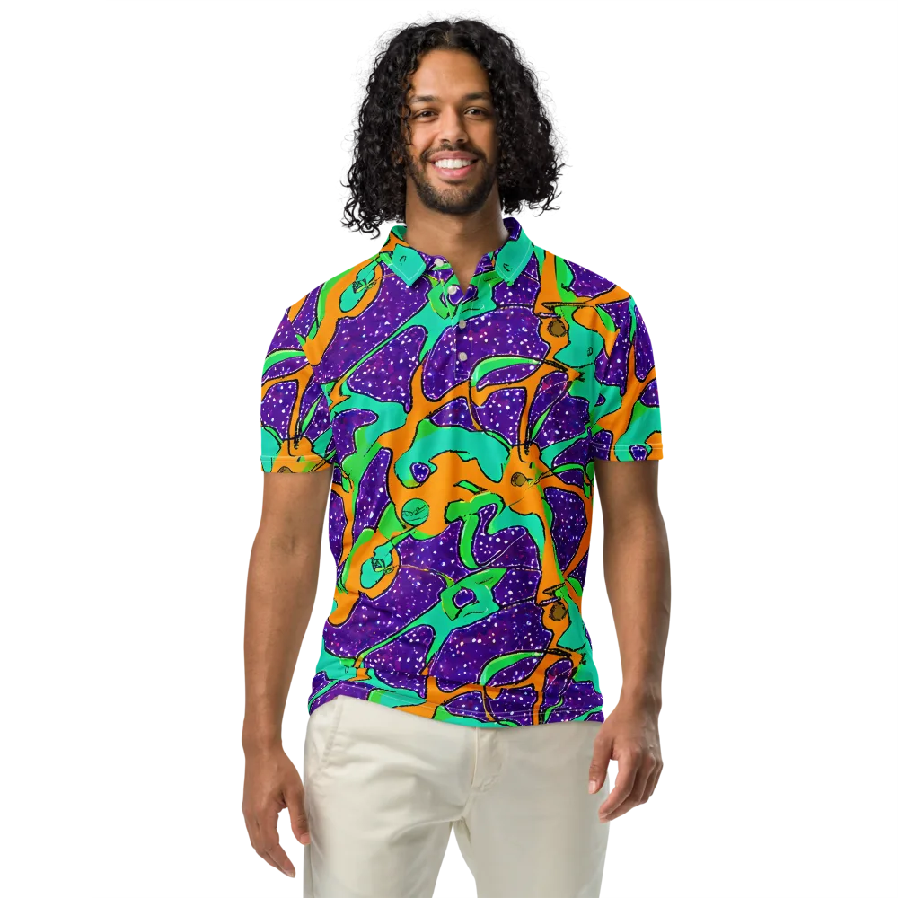 Orchid Aftershock on Men's Slim Fit Polo Shirt — Front