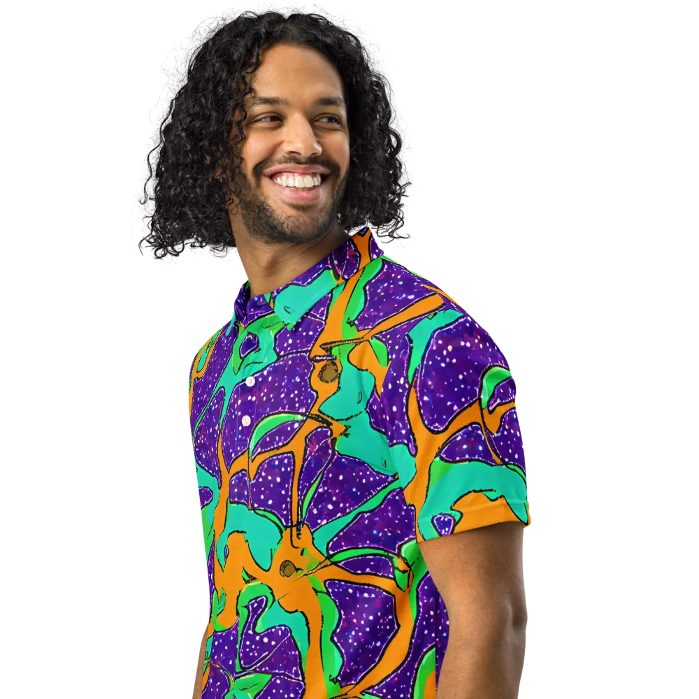 Orchid Aftershock on Men's Slim Fit Polo Shirt — Left Front