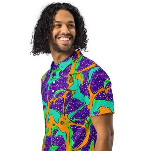 Orchid Aftershock on a Men's Slim Fit Polo Shirt