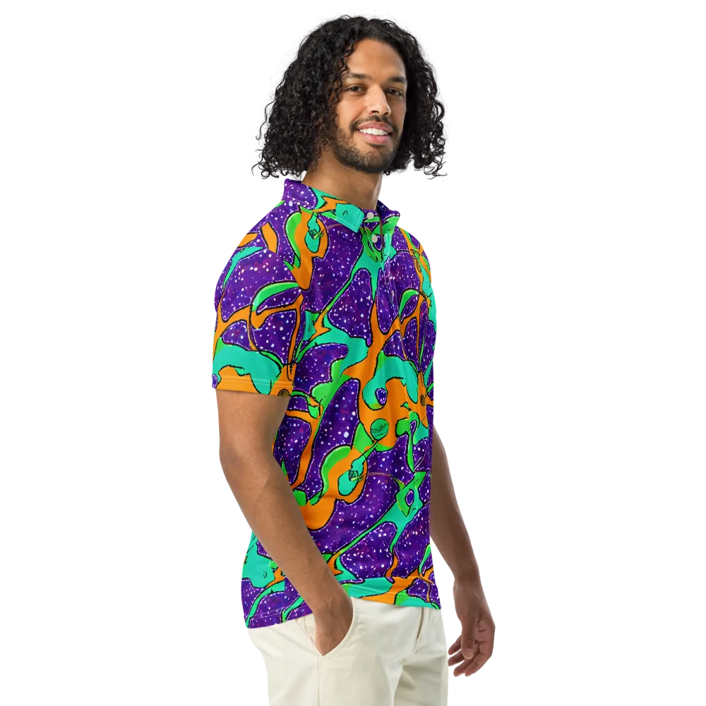Orchid Aftershock on Men's Slim Fit Polo Shirt — Right Front