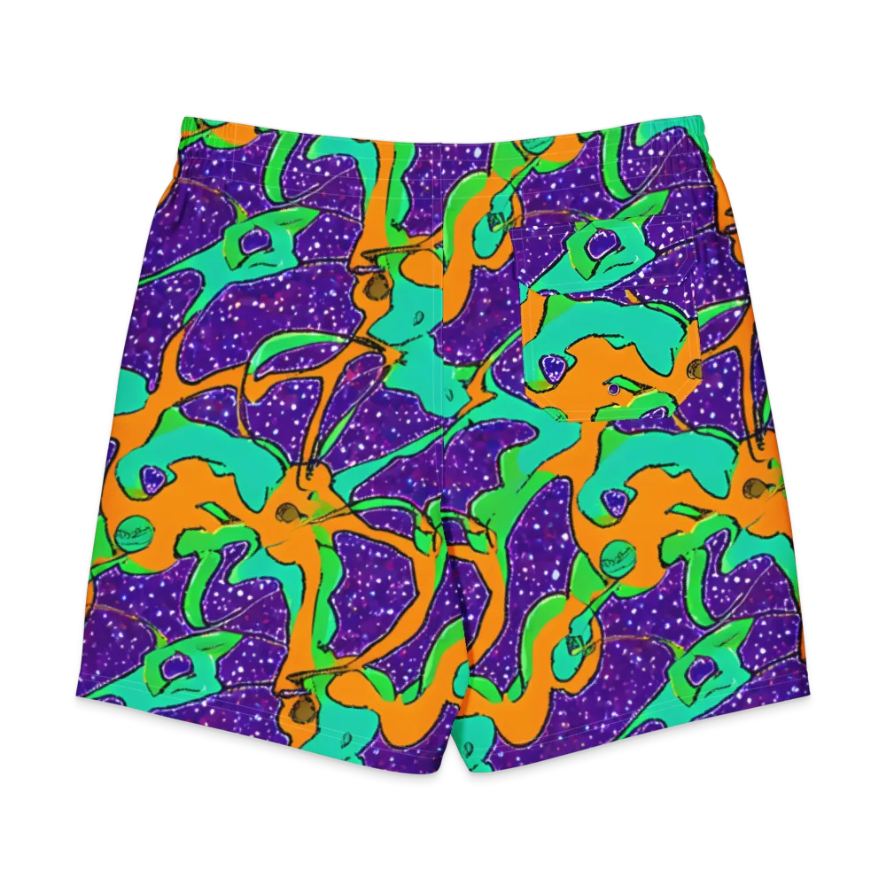 Orchid Aftershock on Men's Board Shorts — Back