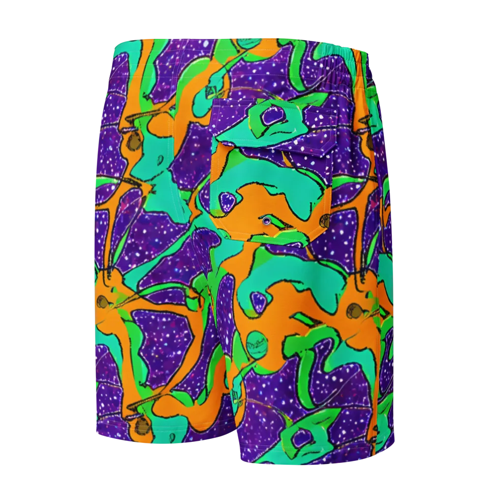 Orchid Aftershock on Men's Board Shorts — Back