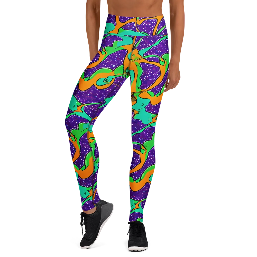 Orchid Aftershock on Yoga Leggings — Front