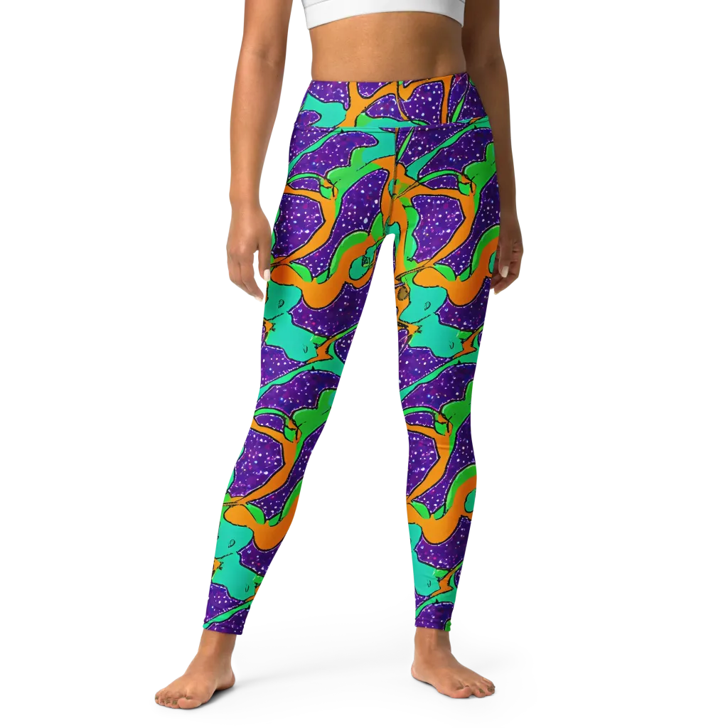Orchid Aftershock on Yoga Leggings — Front