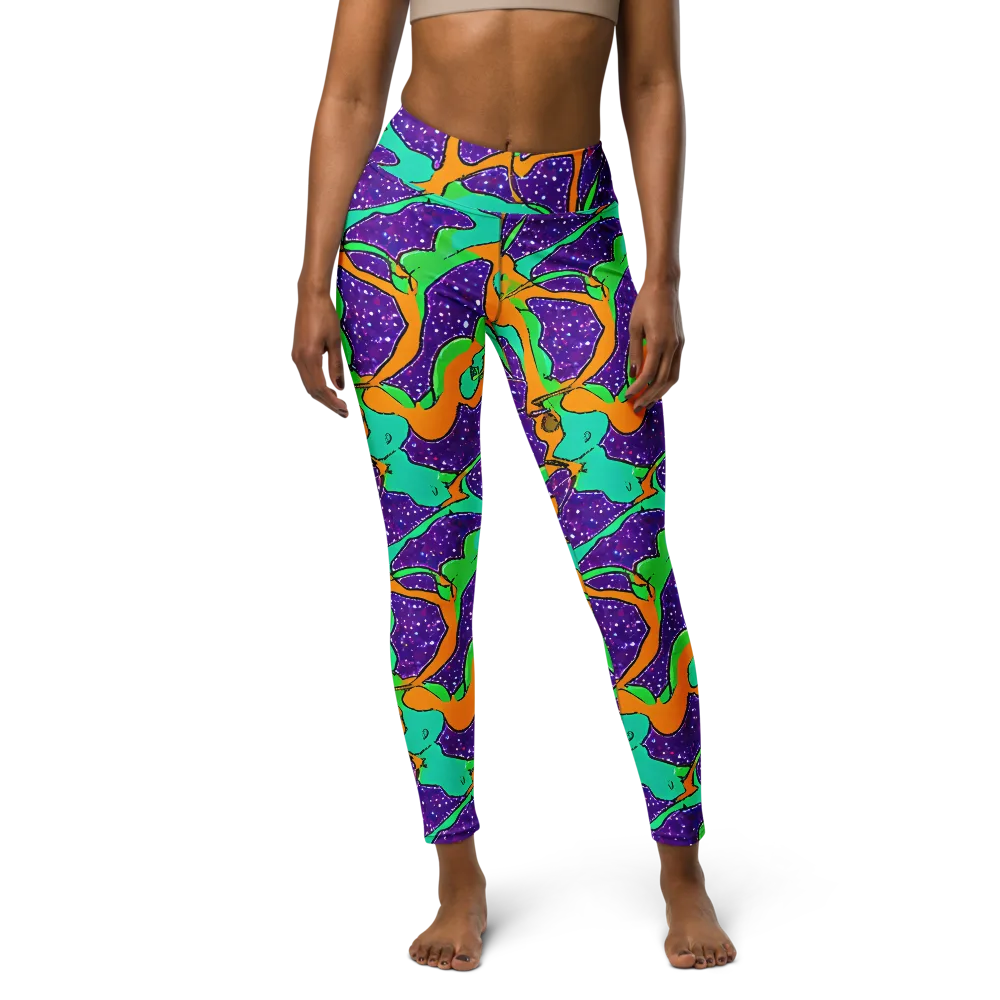 Orchid Aftershock on Yoga Leggings — Front