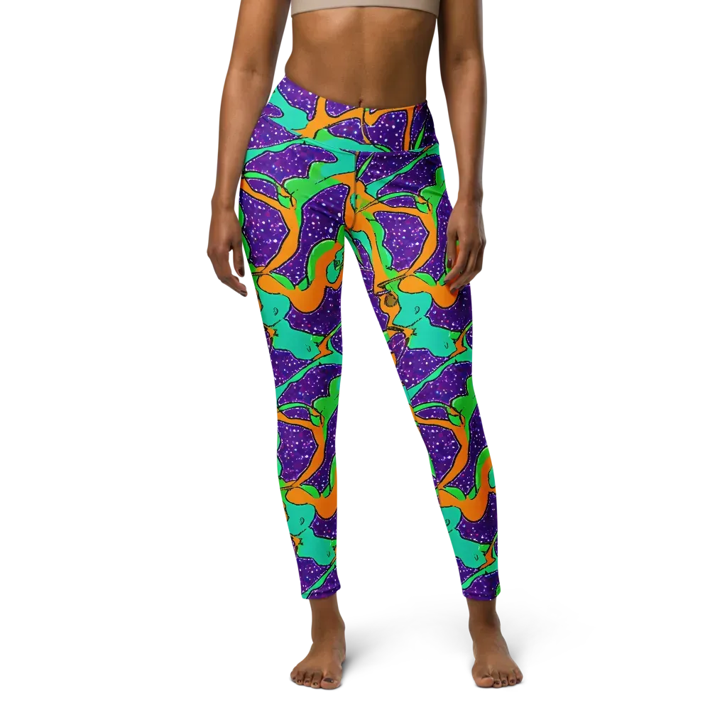Orchid Aftershock on Yoga Leggings — Front
