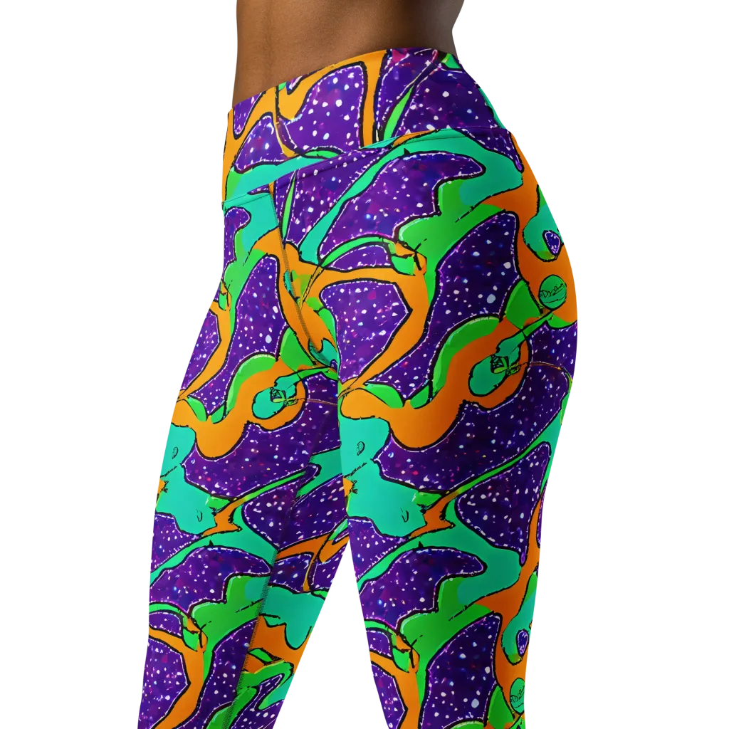 Orchid Aftershock on Yoga Leggings — Left Front