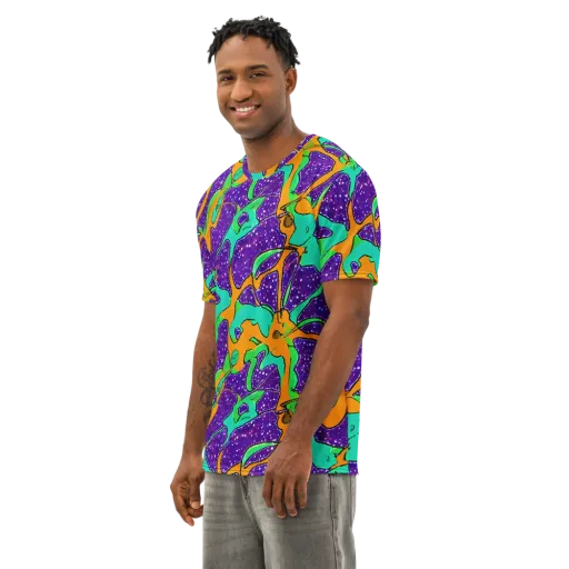 Orchid Aftershock on a Men's Cotton Crew Neck T-Shirt